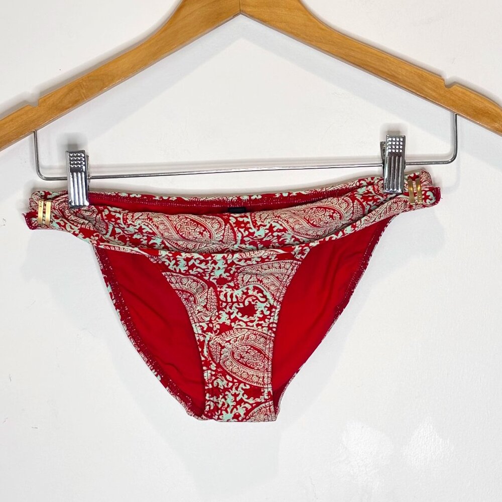VIX PAULA HERMANNY Classic Paisley Bikini Bottom Gold Finish XS NEW no tag